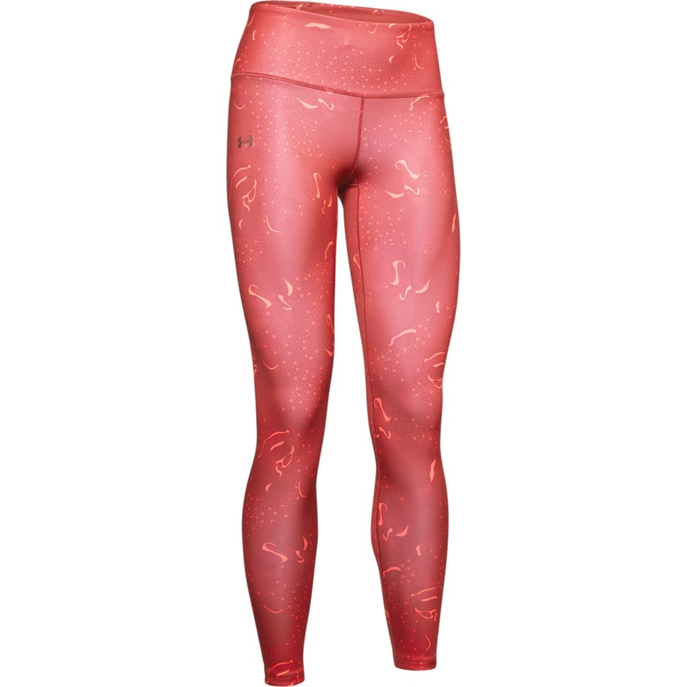 Under Armour Red Mixed Media Patterned Leggings